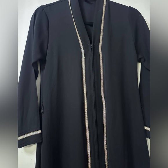 Girls Abaya kaftan dress duster with zipper - Picture 2 of 8